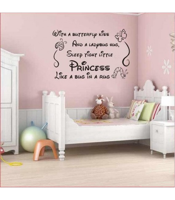 Art vinyl nursery baby decor girl princes wall decor.