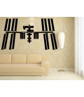 Space station with child name boy bedroom wall decal.