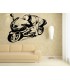 Super motorbike silhouette boys bedroom giant art wall sticker, motorbike wall decal.