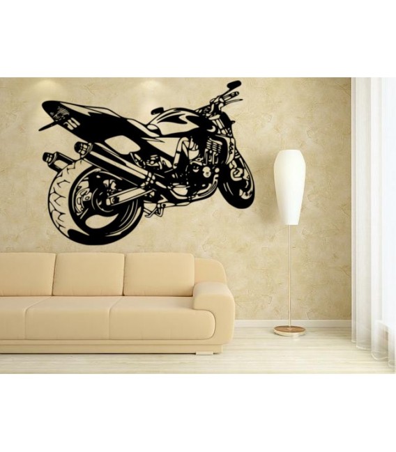 Super motorbike silhouette boys bedroom giant art wall sticker, motorbike wall decal pattern 2.