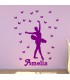 Ballerina and butterfly personalised girls bedroom wall sticker kit, ballerina 7 decal.