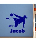 Footballer personalised boy bedroom wall sticker.
