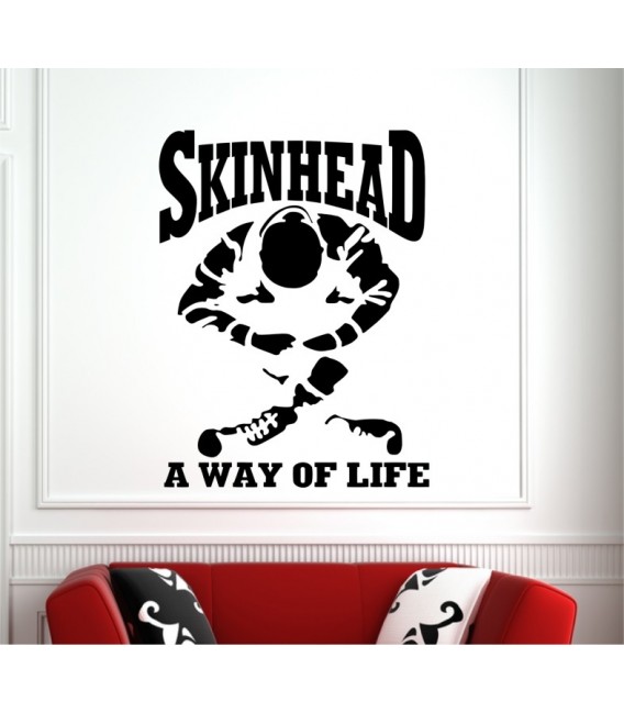 Skinhead a way of life wall art sticker.