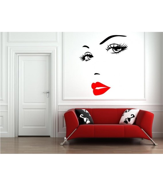Woman's face as wall sticker.