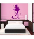Fairy with a child's name bedroom wall sticker.