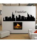 Frankfurt city skyline wall decal, living room wall sticker.