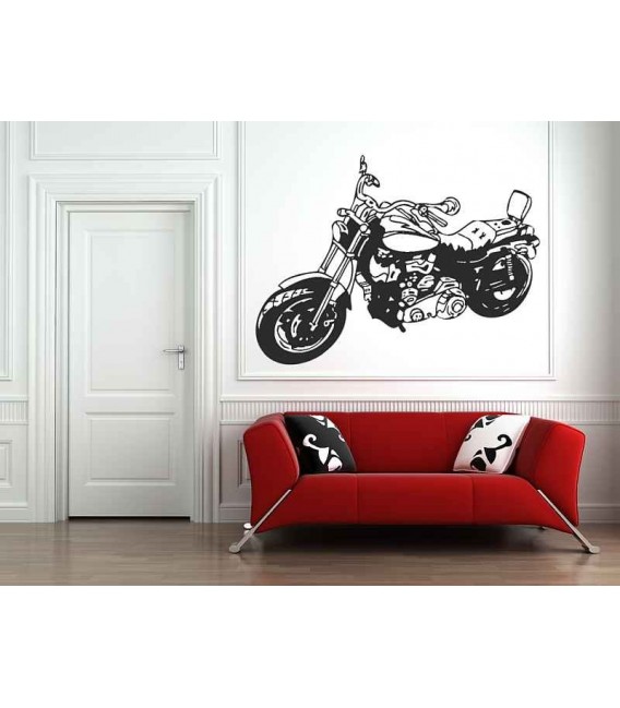 Motorbike boys bedroom sticker, wall art stickers.