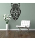 Owl as bedroom wall art sticker.