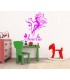 Sitting fairy and butterflies personalised wall sticker.