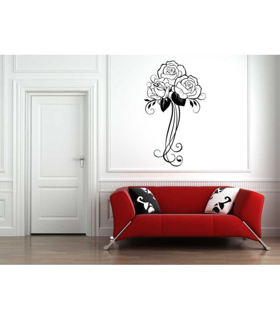 Rose flowers wall decal, rose wall sticker for wall decoration, rose wall graphics.
