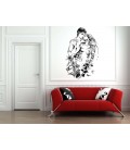 Lovers and flowers bedroom wall sticker.