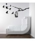 Flying birds and cage bedroom wall sticker.